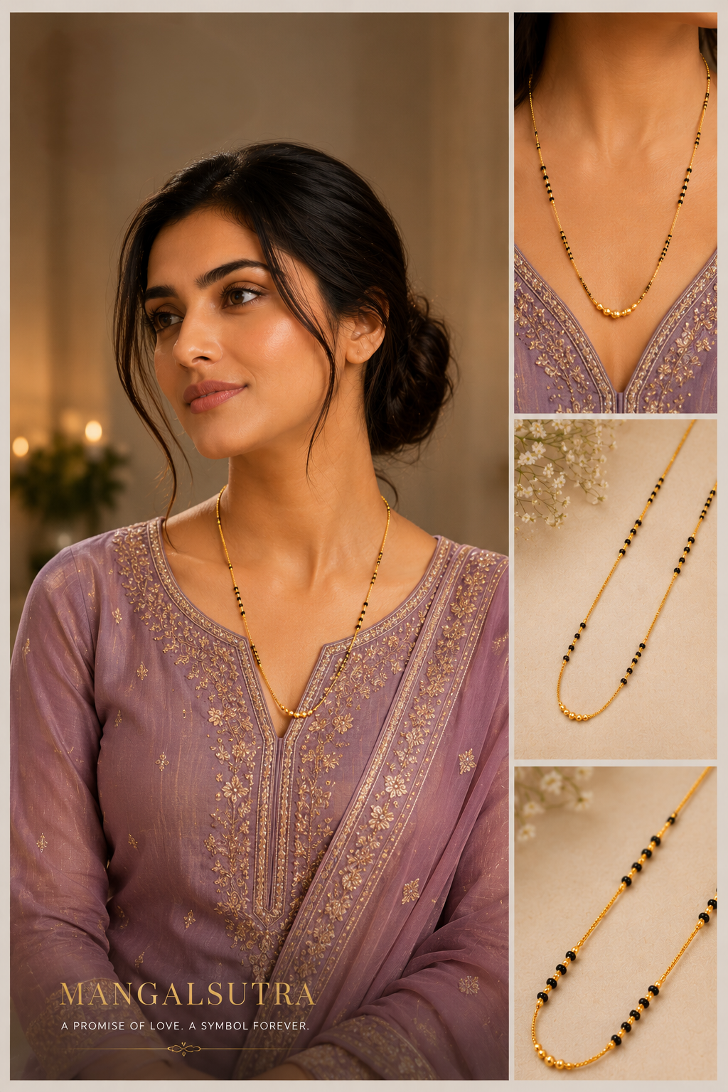 Minimalist Gold Tone Mangal Sutra