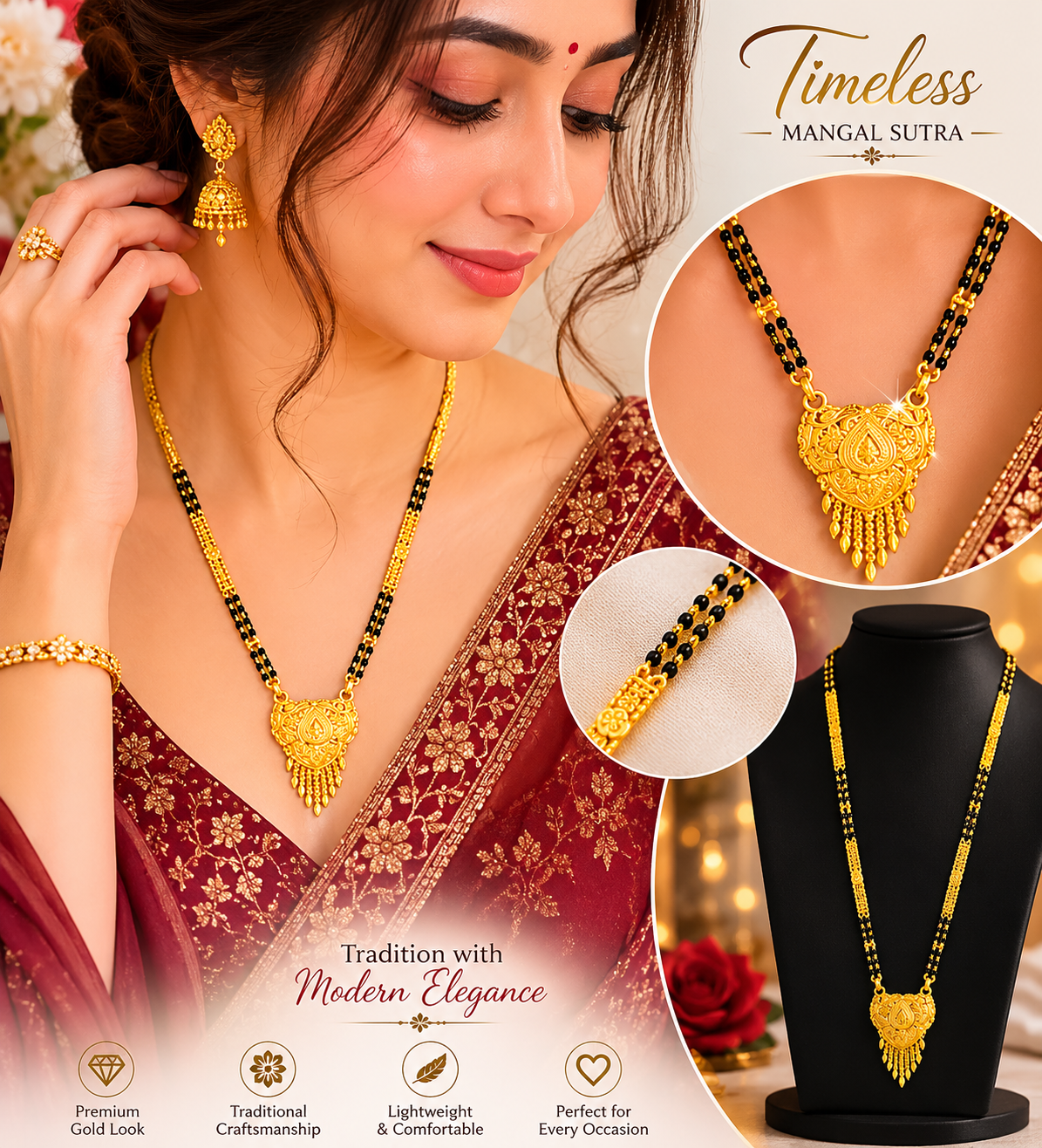 Tradition with Modern Elegance- Long Mangal Sutra
